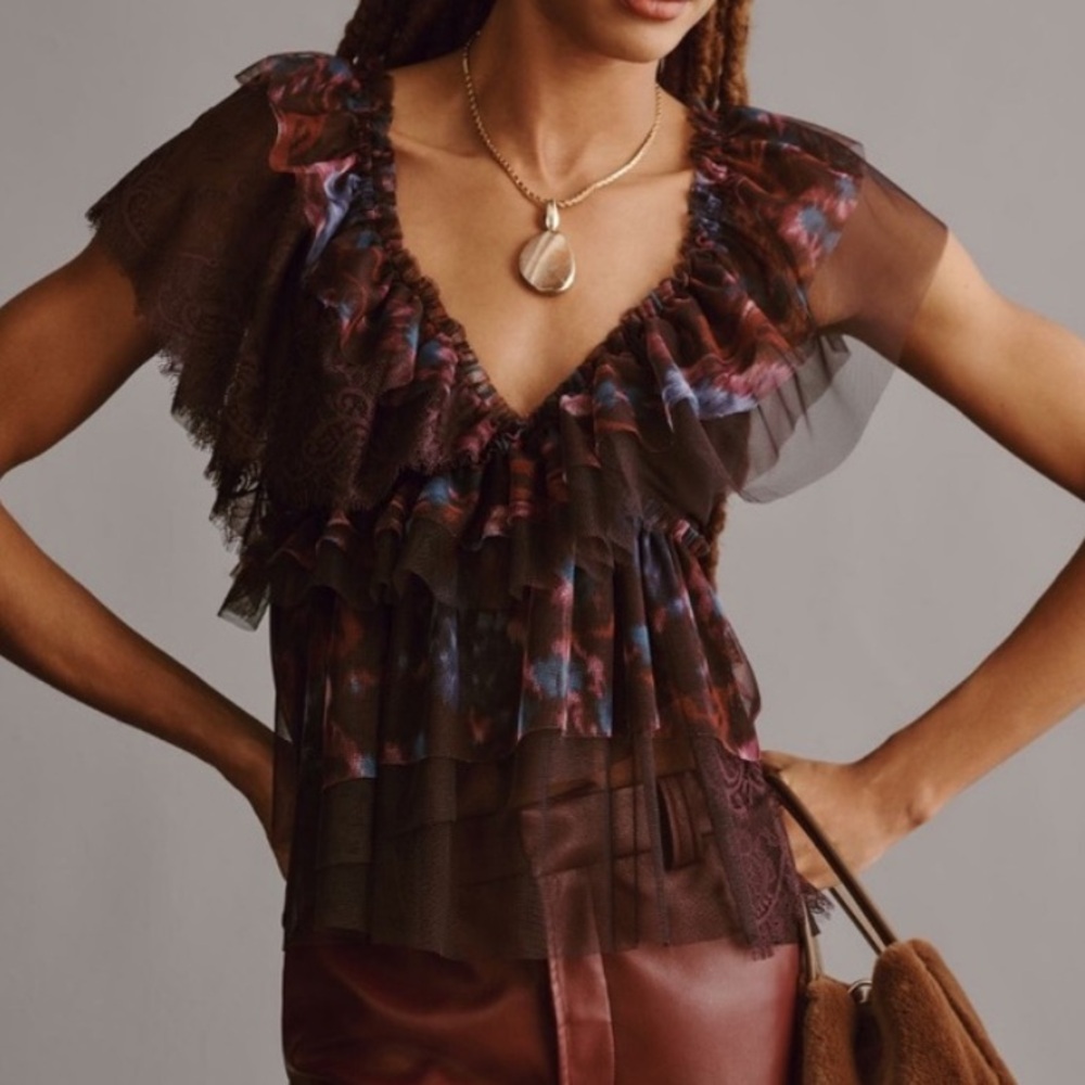 Tulle and lace top